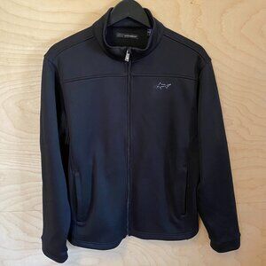 Greg Norman Mens Full Zip Nylon Jacket With Fleece Lining Black Sz. Medium
